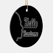hallo Handsome Profile Face Drawing Typografie Keramisch Ornament (Rechts)