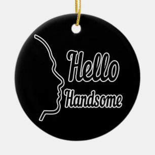 hallo Handsome Profile Face Drawing Typografie Keramisch Ornament