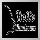 hallo Handsome Profile Face Typography Small Poster (Voorkant)