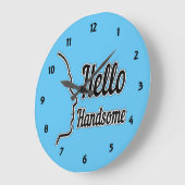 hallo Handsome Typography and Face Profile Outline Grote Klok (Hoek)
