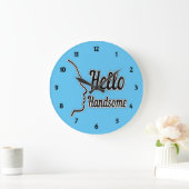 hallo Handsome Typography and Face Profile Outline Grote Klok (Huis)