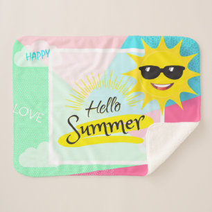 hallo Happy Summer Sunny Day for Trendy design Sherpa Deken