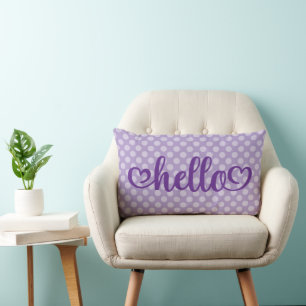 Hallo · Hearts Bleke Paarse Polka Dot Kussen