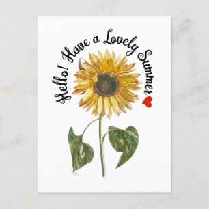 hallo! Heb een mooie zomer -  zonnebloem Briefkaart