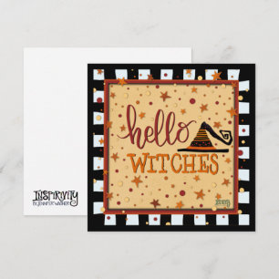 Hallo Heksen Grappig Vriend Halloween Vakantie Kaa Feestdagenkaart