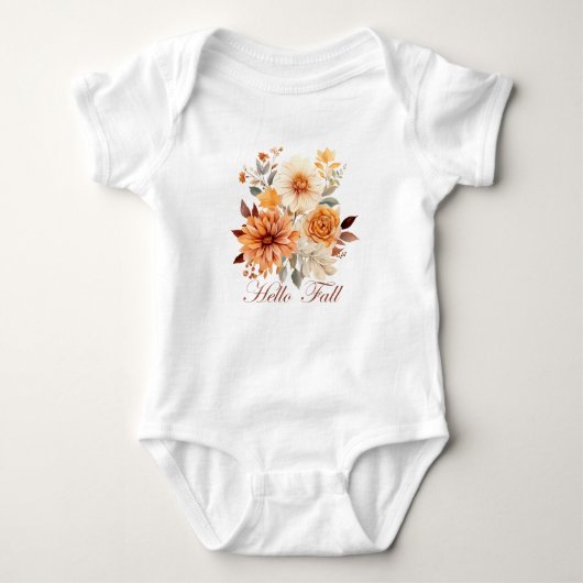 Hallo herfst Aquarel wilde bloemen bladeren herfst Romper (Voorkant)