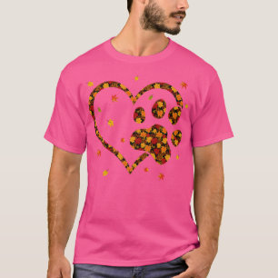 hallo Herfst Autumn Leaf Dog & Cat Paw Print Pets  T-shirt