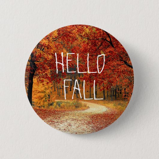 hallo Herfst Autumn  Leaves Button (Voorkant)