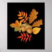 Hallo Herfst bladeren en eikels herfst Herfst Than Poster (Voorkant)