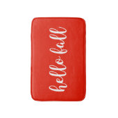 hallo Herfst Bright Warm Red Script Typografie Badmat (Voorkant Verticaal)