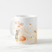 hallo Herfst Cute Mouse Thanksgiving Koffiemok (Voorkant links)