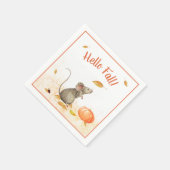 hallo Herfst Cute Mouse Thanksgiving Servet (Hoek)