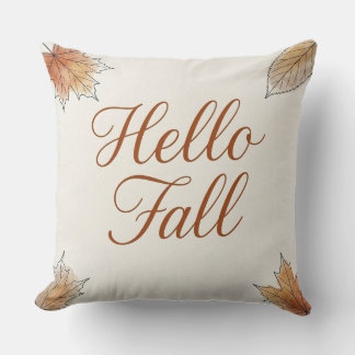 Hallo Herfst Elegante Waterverf Herbst Loof Kussen