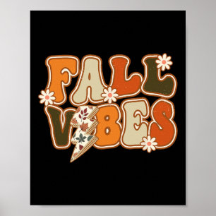 Hallo Herfst Floral Groovy Herfst Vibes herfst Poster