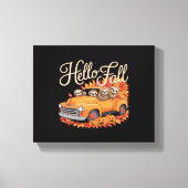 Hallo Herfst Funny Sloth Halloween pompoen Classic Canvas Afdruk (Voorkant)