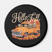 Hallo Herfst Funny Sloth Halloween pompoen Classic Magneet (Voorkant)