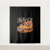 Hallo Herfst Funny Sloth Halloween pompoen Classic Wandkleed (Voorkant)