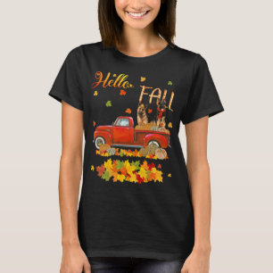 hallo Herfst German Shepherd Leaf Autumn Red Truck T-shirt