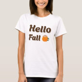 Hallo Herfst - Gezellig koffie herfstontwerp T-shirt (Voorkant)