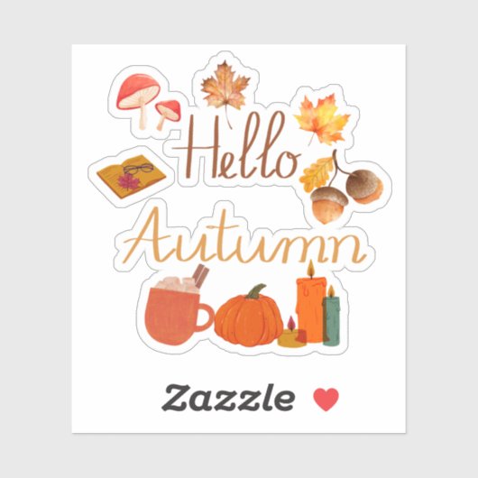 Hallo Herfst – Gezellige Herfst Vibes met pompoene Sticker (Vel)