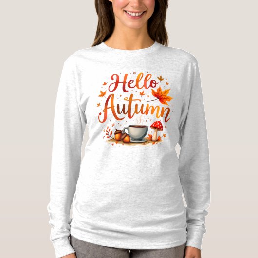 Hallo Herfst, gezellige nostalgie T-shirt (Voorkant)