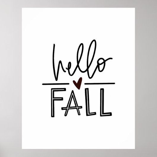 Hallo Herfst Hand Lettered Autumn Poster (Voorkant)