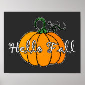 hallo Herfst Herfst Pumpkin Hellow Pumpkin Poster (Voorkant)