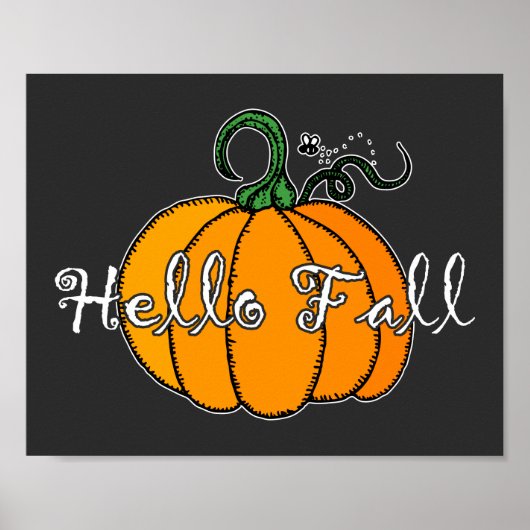 hallo Herfst Herfst Pumpkin Hellow Pumpkin Poster (Voorkant)
