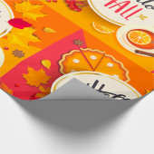 Hallo Herfst herfstbladeren en pompoentaart Cadeaupapier