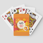 Hallo Herfst herfstbladeren en pompoentaart Pokerkaarten (Achterkant)