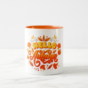 Hallo Herfst Herfstbladeren Koffiemok Knus Tweek Tweekleurige Koffiemok