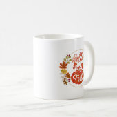 Hallo Herfst Herfstbladeren met pompoen Koffie Mok (Voorkant rechts)