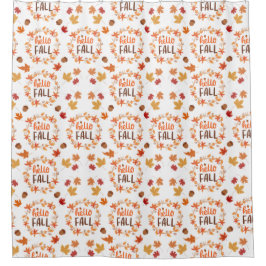 Hallo Herfst herfstbladeren naadloos patroon Douchegordijn