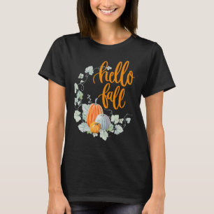 hallo Herfst, herfstkleuren, bladeren, pompoenen e T-shirt