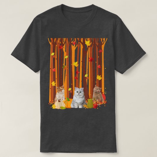 hallo herfst Kat Maple Leaf Herfst Pumpkin Mannen  T-shirt (Design voorkant)