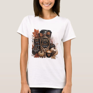 Hallo Herfst Koffie Liefhebber Herfst Pompoen Geze T-shirt