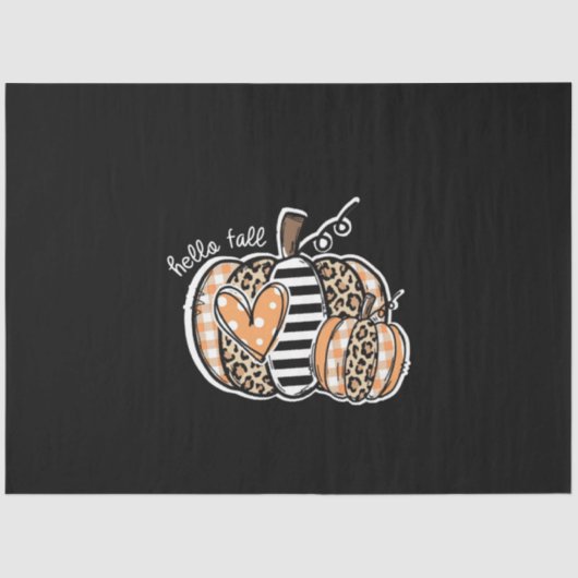 hallo Herfst Leopard Pattern Pumpkin Tissuepapier (Voorkant)