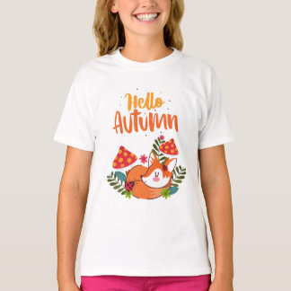 Hallo Herfst Lieve Vos Herfst Herfst Seizoen T-shirt
