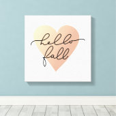 Hallo Herfst Love Heart Canvas Afdruk (Insitu (Houten vloer))