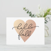 Hallo Herfst Love Heart Kaart (Staand voorkant)