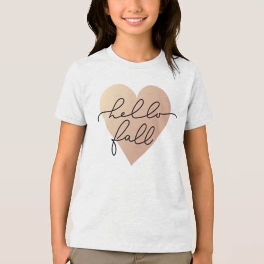 Hallo Herfst Love Heart Tri-Blend Shirt (Voorkant)
