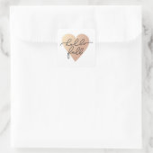 Hallo Herfst Love Heart Vierkante Sticker (Tas)