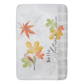 Hallo Herfst met vogel- en herfstbladeren Badmat (Voorkant Verticaal)