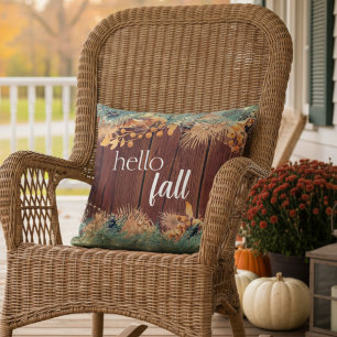 Hallo Herfst Modern Elegant Foliage Hout Kussen