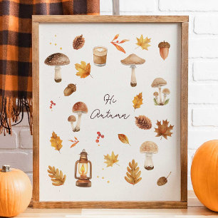 Hallo Herfst Muurkunst – Gezellige Herfstprint met Poster