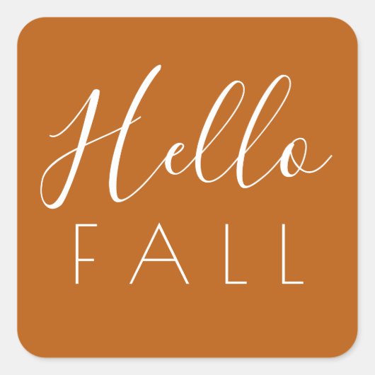 hallo Herfst Oranje najaar Vierkante Sticker (Voorkant)