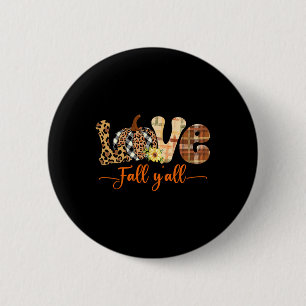 Hallo Herfst pompoen liefde Herfst Yall Leopard Pe Ronde Button 5,7 Cm