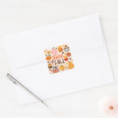 Hallo Herfst pompoenen Vierkante Sticker (Envelop)