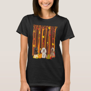 hallo herfst Poodle Maple Leaf Herfst Pumpkin Mann T-shirt