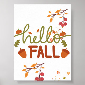 Hallo Herfst Poster - Muurdecoratie